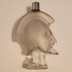 Vintage Avon Clear Glass Tribute Cologne Gladiator Bottle