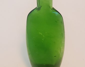 Vintage Green Glass Bottle Vase