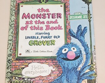 Vintage Little Golden Book - El monstruo al final de este libro - Grover - Barrio Sésamo