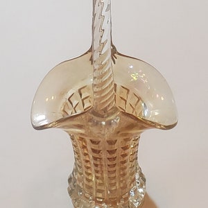 Vintage Peach Glass Basket