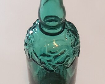 Vintage Teal Glass Bottle with Cork