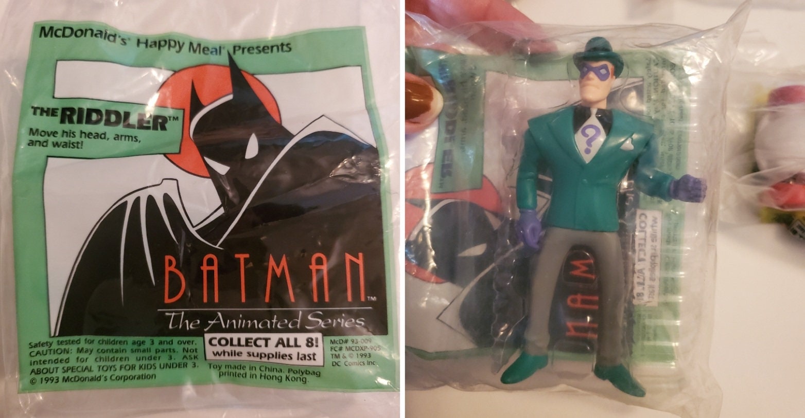 Vintage 1993 Batman the Animated Series Mcdonalds Happy Meal Toys