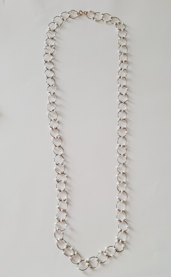 Vintage White & Gold Beaded Long Necklaces, Lot o… - image 9