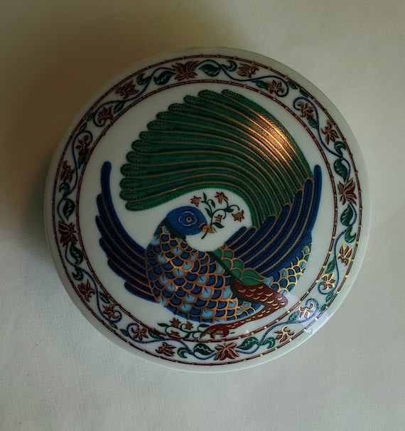 Vintage Porcelain Byzantium for Elizabeth Arden Floral Peacock