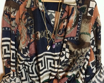 100% Silk Shirt - Large