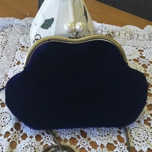 Navy blue velvet Evening Purse