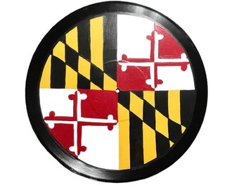 Maryland Flag Decor, Maryland Pride, MD, Painted Vinyl Record, Music Lover Gift, Eco-Friendly Art, Good Vibes, College Dorm Decor