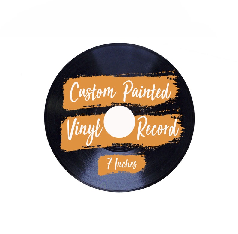 Custom Hand Painted Vinyl Record 7-inch image 1