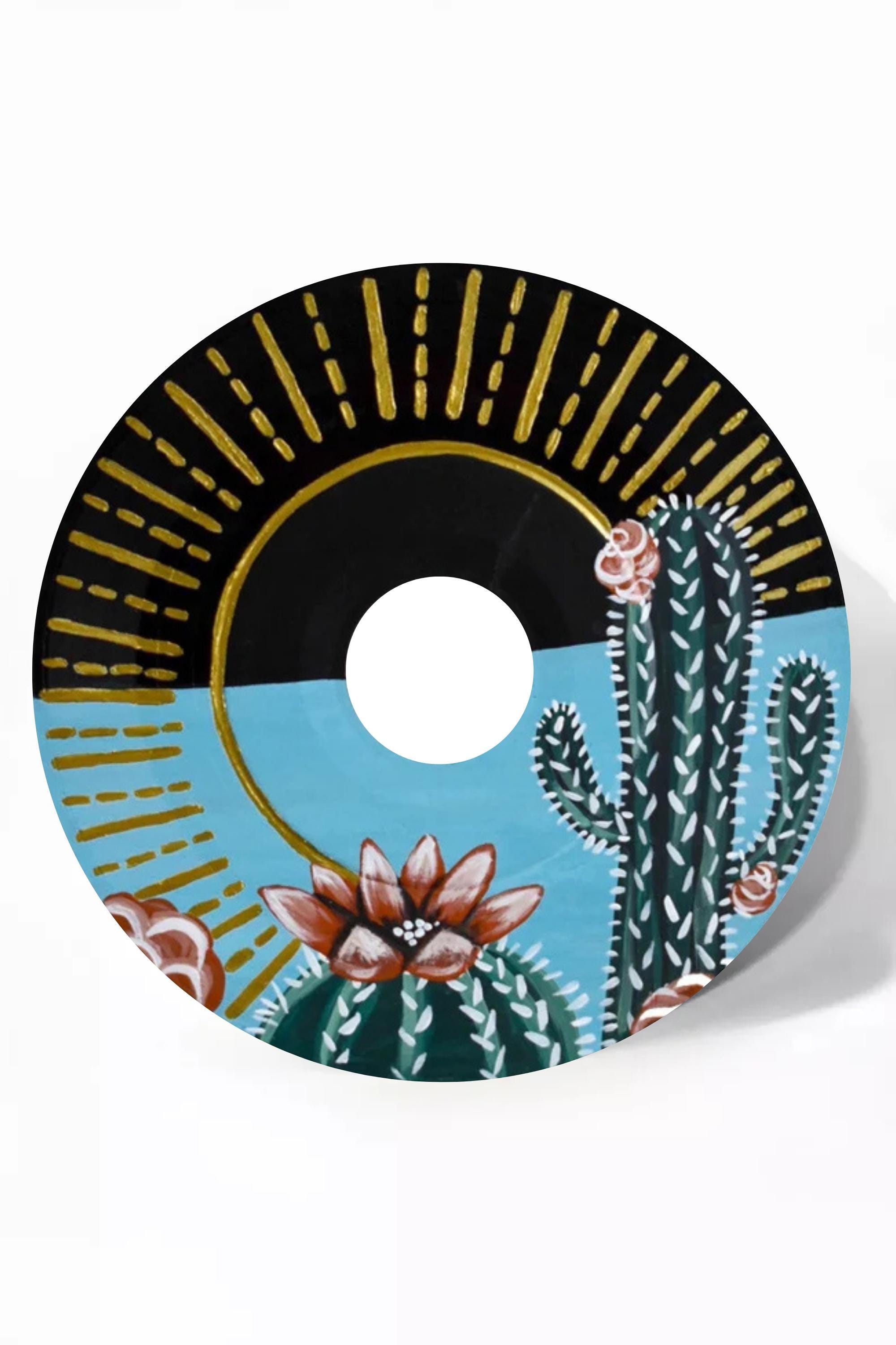 Hand Painted Cactus Vinyl Record Art: Boho Desert Decor - Etsy