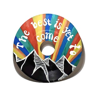 Custom Hand Painted Vinyl Record 7-inch image 4