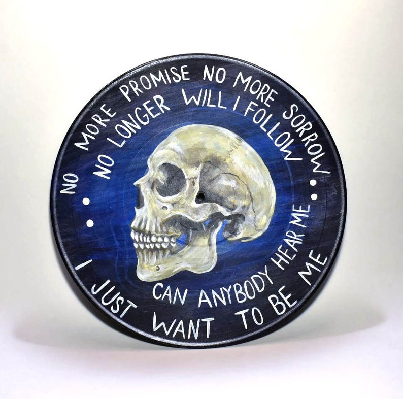 Smashing Pumpkins Mayonaise lyrics painted on a Etsy