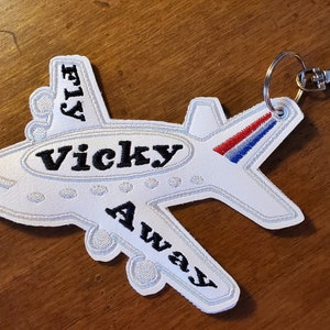 Airplane Luggage Tag (for luggage, keys, backpack, lunchbox, beach tote, etc.) made of marine grade vinyl