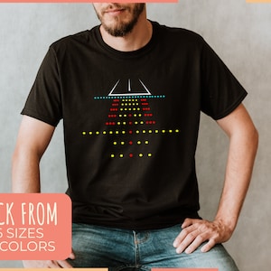 Funny Pilot Shirt - Unisex T-Shirt Gift For Airplane, Aviation, Cockpit And Flying Fans - Runway Landing Stripe