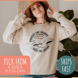 Whale Shark Shirt Sweatshirt, Ocean Conservation Gift for Marine Biologist, Sea Animals Lover, Protect The Sharks Save The Ocean