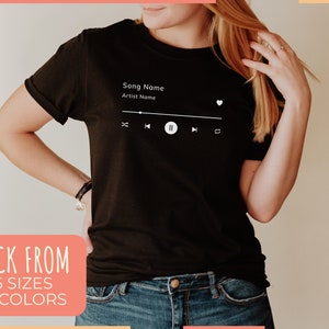 Custom Song Name Shirt, Custom Artist Name Shirt, Cool Birthday Gift, Favorite Song Tee, Custom Favorite Artist Tee