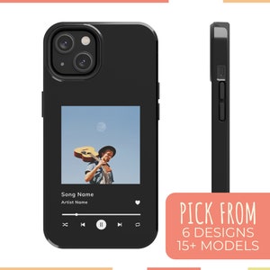 Étui de téléphone à plaque musicale personnalisée, étui de chanson personnalisé personnalisable, couverture d’album pour iPhone 15, 14, 13, 12, 11, XR + Pro, Max et versions Plus