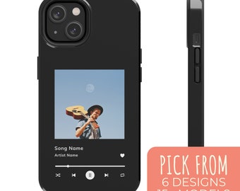 Custom Music Plaque Phone Case, Personalizable Custom Song Case, Album Cover for iPhone 15, 14, 13, 12, 11, XR + Pro, Max & Plus Versions