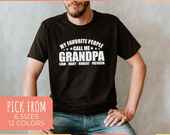 Grandpa Shirt with Grandkids Names, Personalized Grandpa Shirt, Custom Grandpa Shirt, Gift From Grandkids, Fathers Day Gift For Grandpa