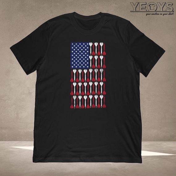 Usa Flag Darts T-Shirt - Funny Dart Player Usa Flag Darts T-Shirt - Funny Dart Player