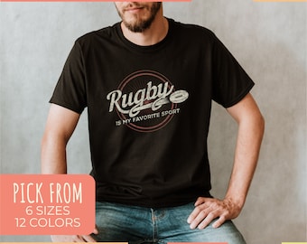 Rugby T-Shirt, Gift for Rugby Player, Rugby Is My Favorite Sport Unisex Softstyle Tee