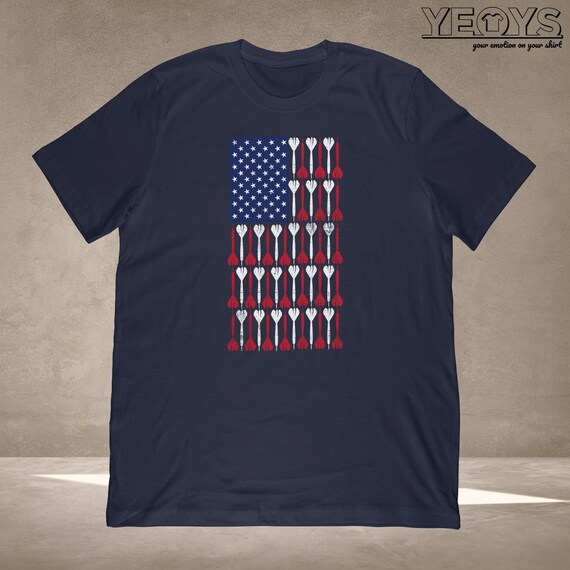 Usa Flag Darts T-Shirt - Funny Dart Player Usa Flag Darts T-Shirt - Funny Dart Player