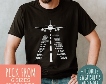 Aviation Alphabet Shirt, Gift for Pilot, Aviation Alphabet Shirt, Airplane T-shirt, Shirt for Pilot, Funny Airplane Shirt, Funny Pilot Shirt