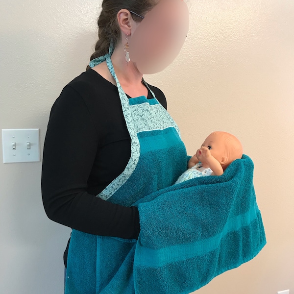 Baby Bath Towel Aprons, baby shower gift,  Gift for her, functional baby gift, gender neutral gift, Baby bath accessory, towel apron
