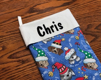 Personalized Santa Dog Christmas stocking