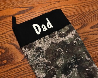 Personalized Camouflage hunter military Christmas stocking