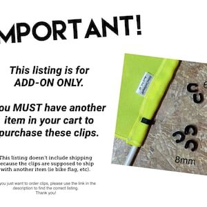 Clip Only, MUST be with ANOTHER ORDER, Add-on for bike flag