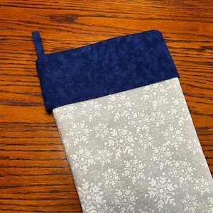 Personalized Silver Snowflake Christmas stocking