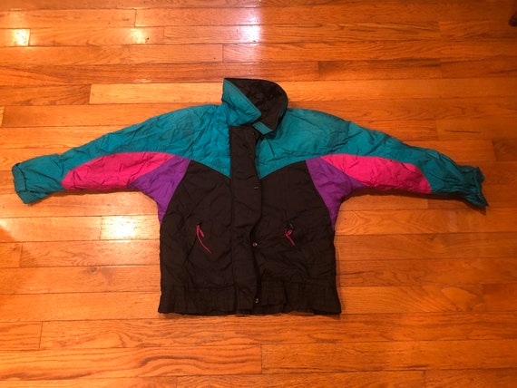 color block 90s puffer jacket