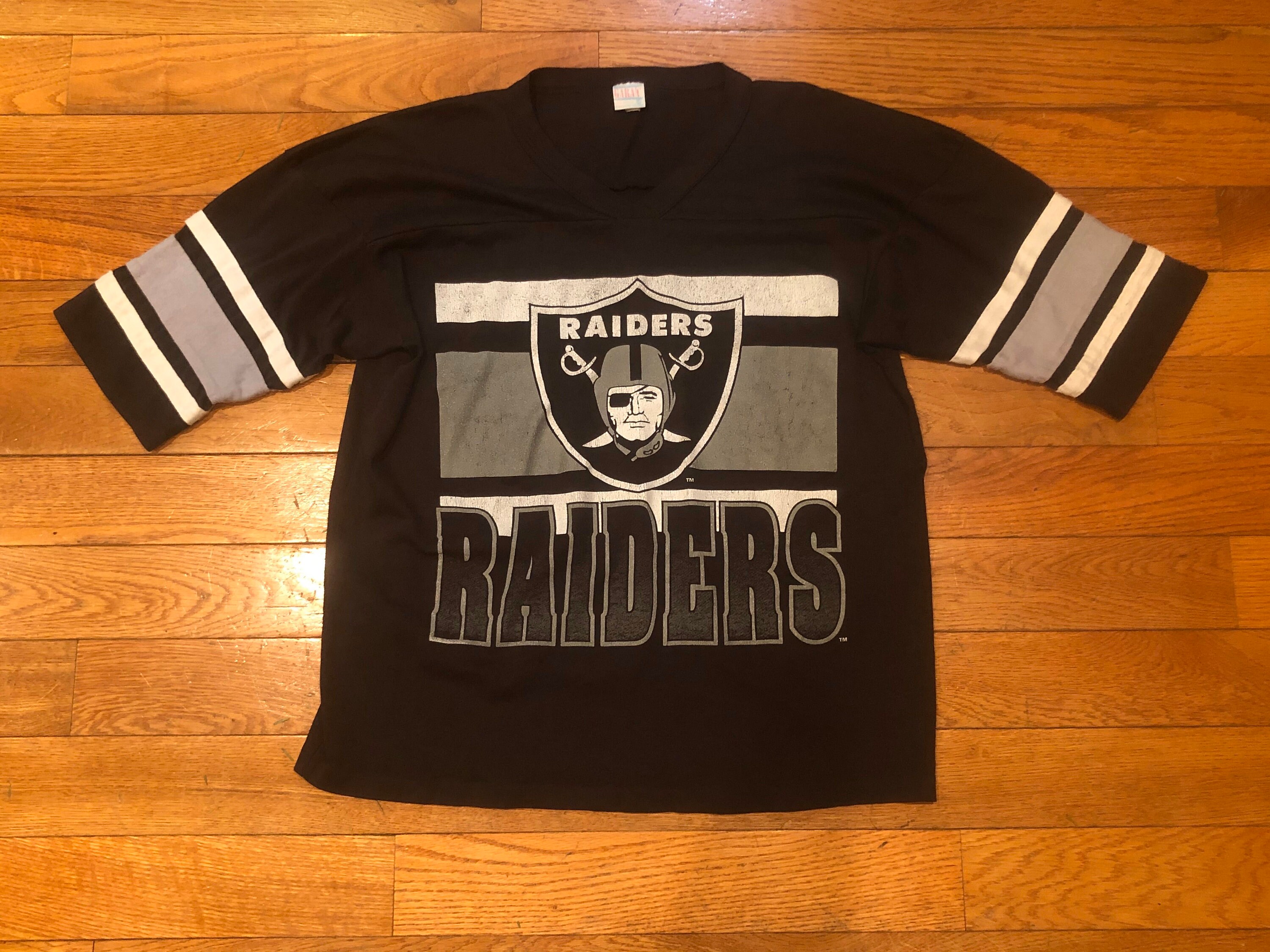 SUPER VINTAGE 90s latest Awesome Vintage Authentic Raiders Gear 3/4 Sleeve