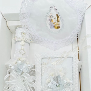 4pcs First Communion Candle Se/Velas Para  Niña o niño Spanish/English candle set First communion candle