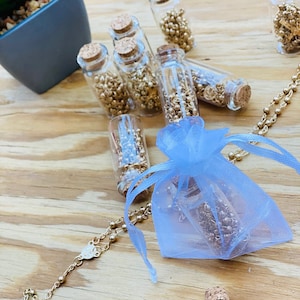 36-24-12pcs baptism favors first communion favors boys/girls gold rosaries in glass bottle Recuerdos de bautizó FREE WHITE BAGS Christening
