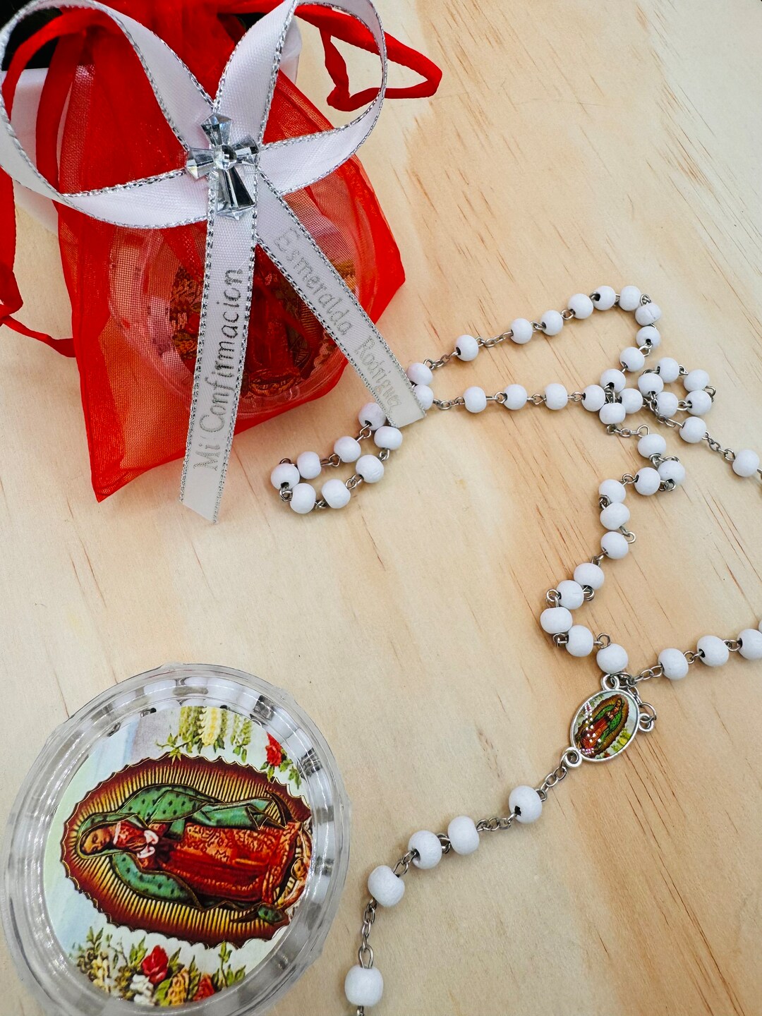 12pcs My Confirmation Favors, Wooden Rosaries Recuerdos Para Communion ...