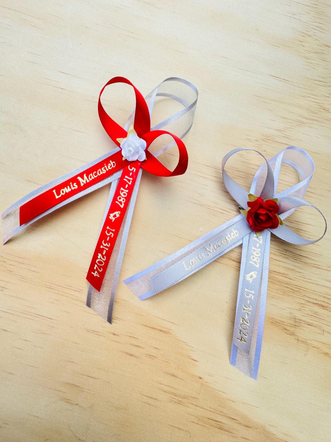 Personalized Funeral Favor Ribbons With Pin: Custom Memorial Ribbons - Etsy