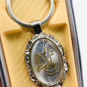 24pcs baptism favors keychain/Recuerdos para Bautizo llaveros christening gift first communion keepsake dove with cross