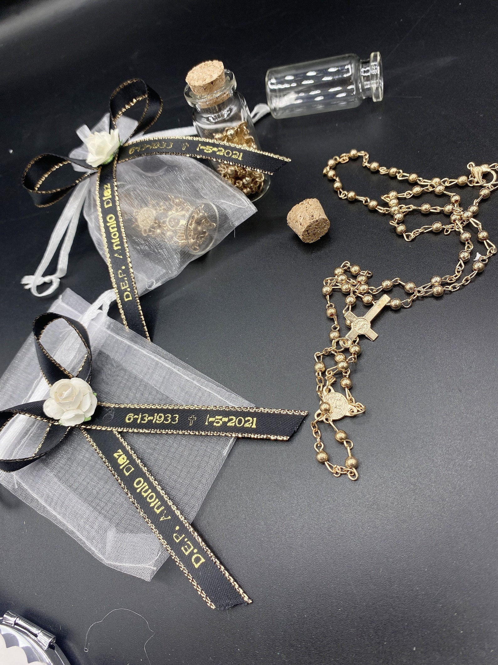 12pcs Funeral Favor/r.i.p Personalized Ribbons Glass Bottle & Etsy