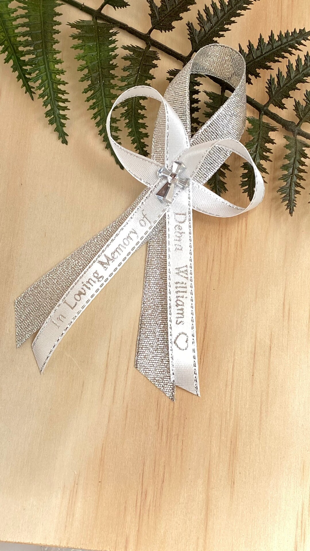 Funeral Table Ribbon Personalized Funeral Ribbon Favors: Black Silver Memorial Ribbons ...