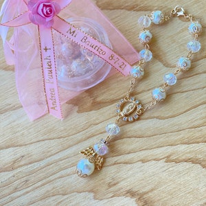 12 Virgin Guadalupe Rosary Bracelets: Personalized Baptism Favors Bild 3