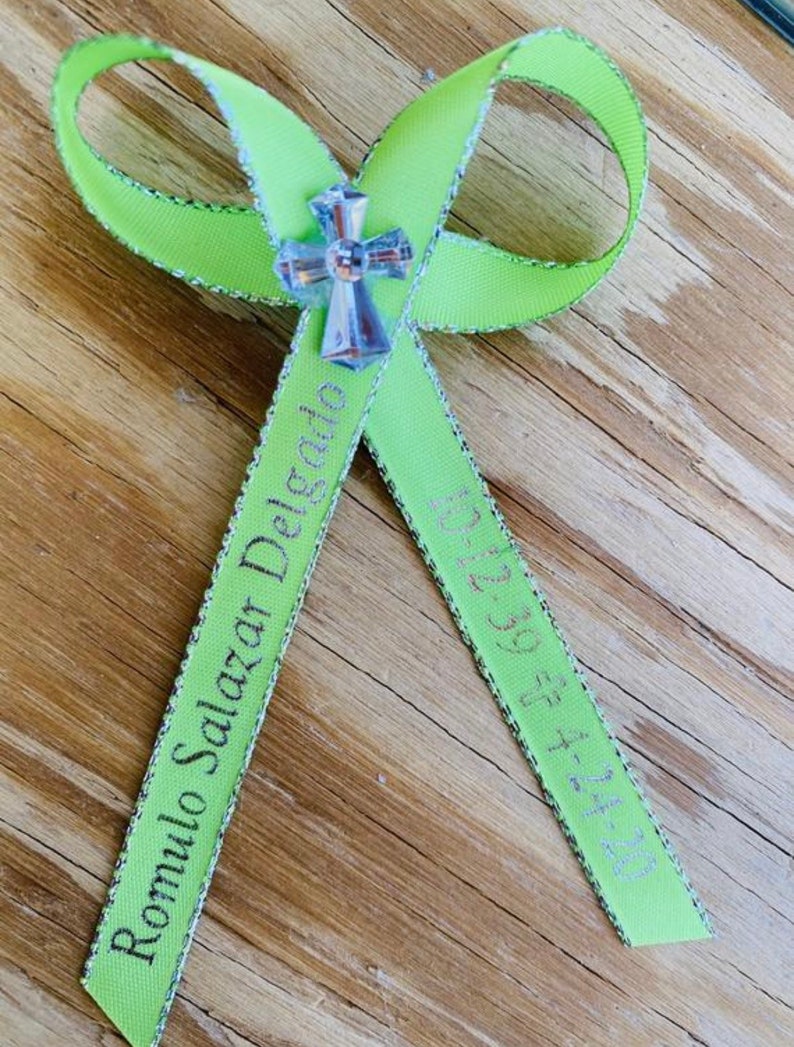 50-48-24pcs personalized ribbons/Baptism sweet sixteen,wedding,baby shower, Quinceanera,funeral ribbons Listones grabados customize ribbons image 9