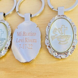 12pcs personalized Baptism favors/Recuerdos Para Bautizo gravados first communion keychain Bautizo Recuerdos