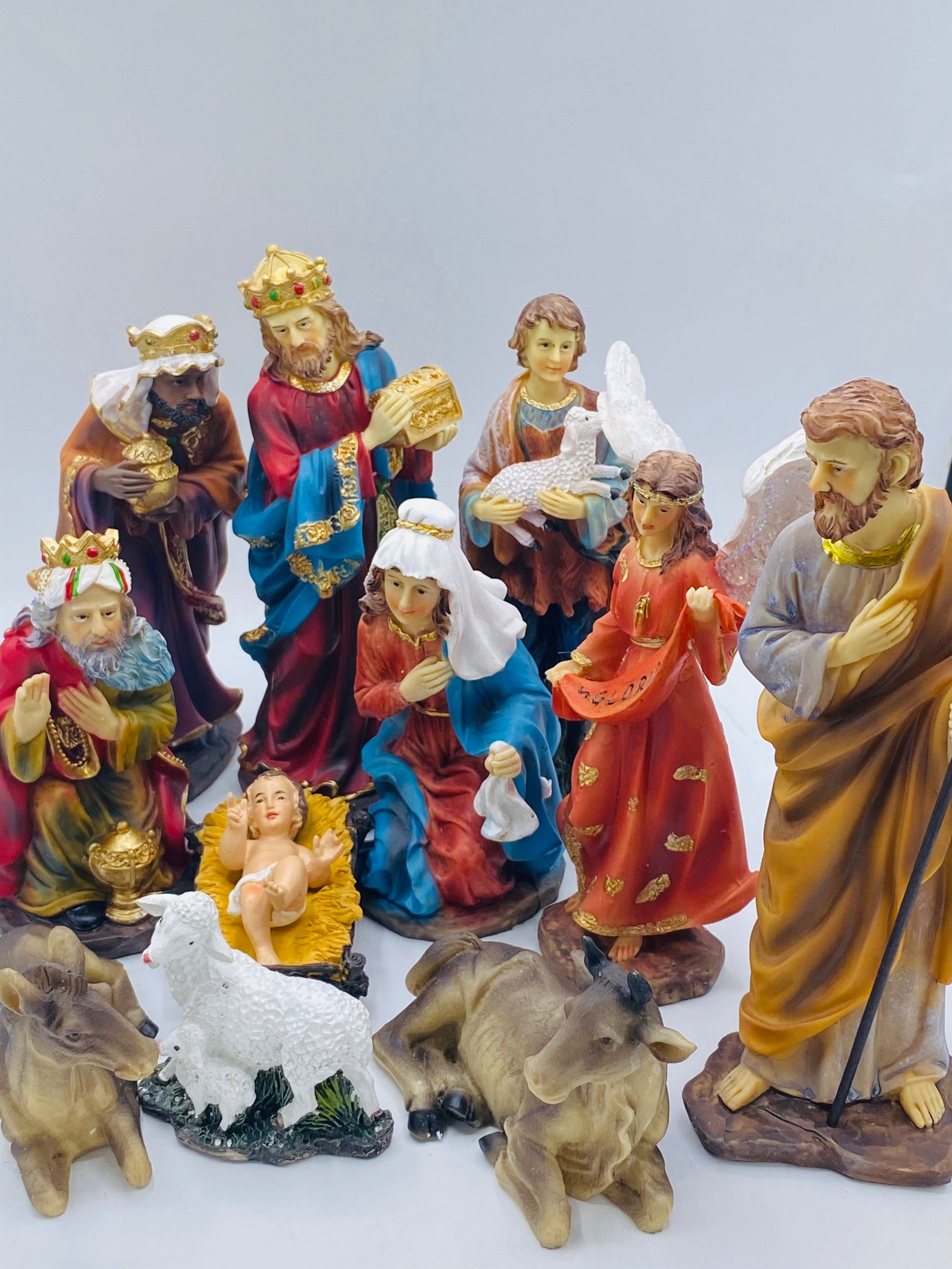 Christmas Nativity Set Scene Figures Polyresin Figurines Baby Etsy