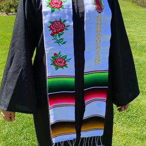 Class Of 2025 stole /estola de graduacion/Mexican embroidered floral design stole/ estola de Graduacion