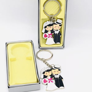 12pcs keychain ring ,Recuerdos Para Bodas rosarios llaveros /wedding party favors keychain ring couple