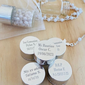 12pcs personalized Favors/Recuerdos Para Funeral/funeral favors/Celebration of Life/Memory Gift// personalized Metal rosaries FREE BAGS