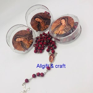 24pcs baptism first communion party favors Recuerdos para Bautizo y primera wood rosary Quinceanera Sweet sixteen favors