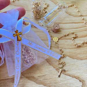 12pcs personalized ribbons/Baptism sweet sixteen,wedding,baby shower,Listones grabados listones personalizados glass bottle rosaries