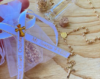 12 Personalized Ribbons: Baptism, Wedding, Baby Shower Favors